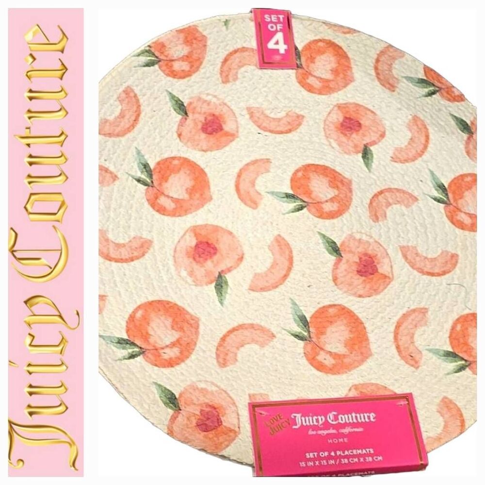 Juicy Couture Home 4-PC Peach Round Placemats